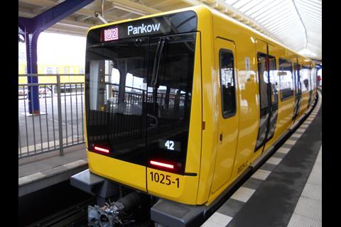 Stadler pre-series Type IK Berlin U-Bahn train.